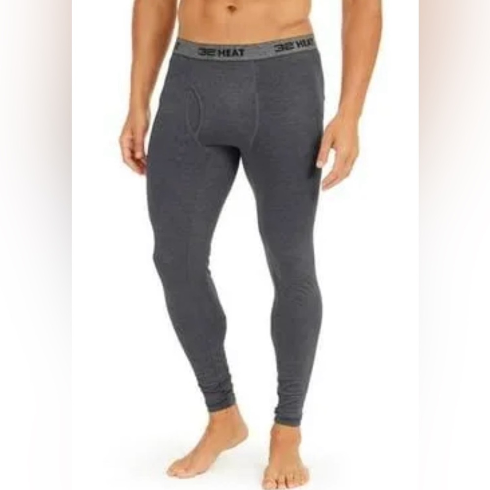 32 DEGREES Mens Heat Baselayer Active Lounge Pajama Gray Underwear